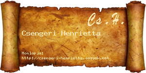 Csengeri Henrietta névjegykártya