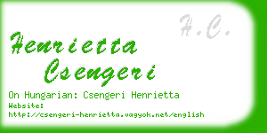 henrietta csengeri business card